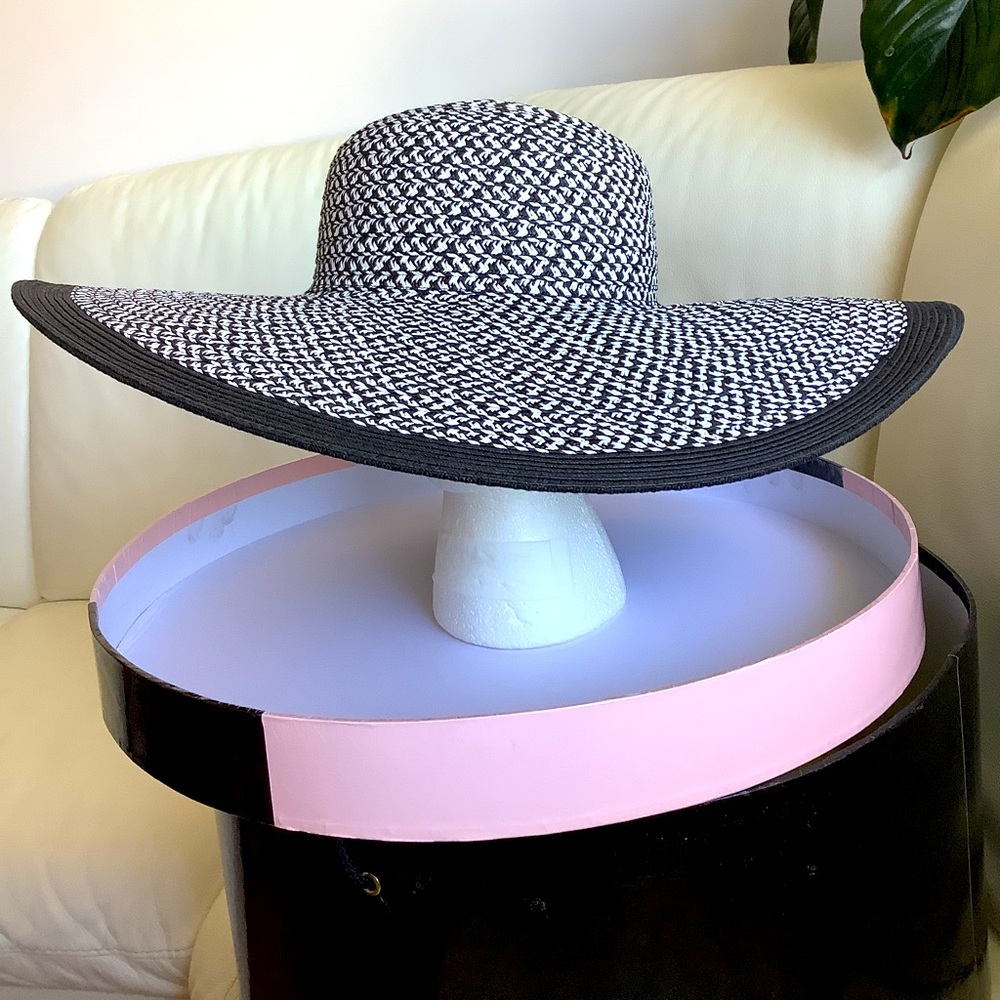 Church Hat - Black & White + Red